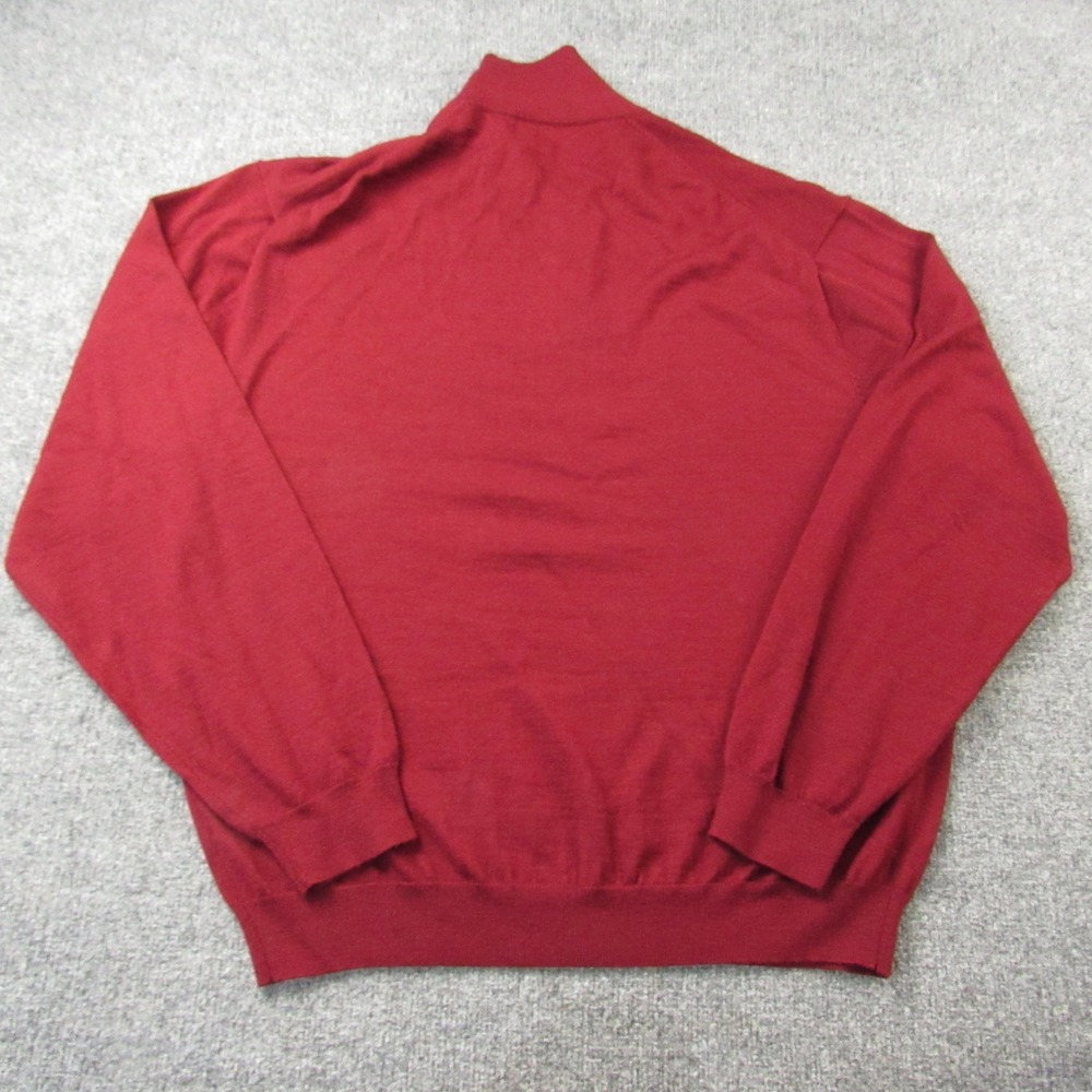 Linea Uomo Sweater Mens 4XLT Red Wool Blend Polo Collar Knit Pullover Big Tall - Picture 3 of 9